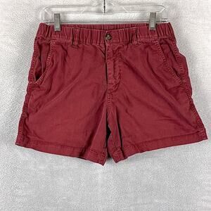 Bear Bottom Shorts Mens M Burgundy Chino Elastic Waist Preppy Summer Vacation